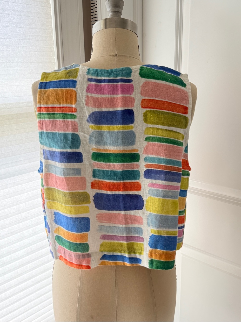 Slow Good Studios Multicolor Striped Sleeveless Crop Tank Top - Picture 4 of 9